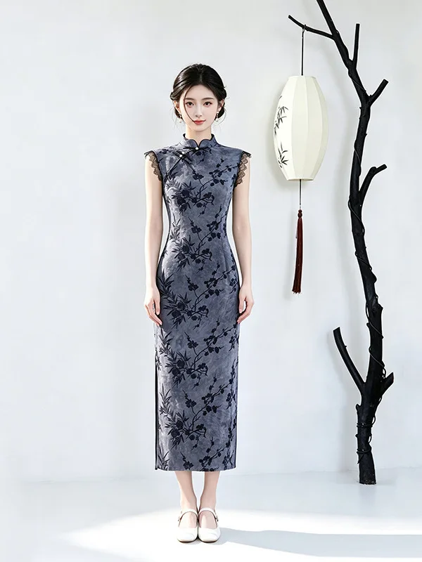 Elastic Waist Long Young Style Sleeveless Traditional Chinese Suzhou  Improved Version Women's High-End Daily Wear