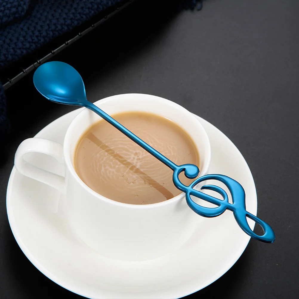 

Stainless Steel Coffee Spoon Kitchen Dessert Scoops Musical Note Spoons Stirring