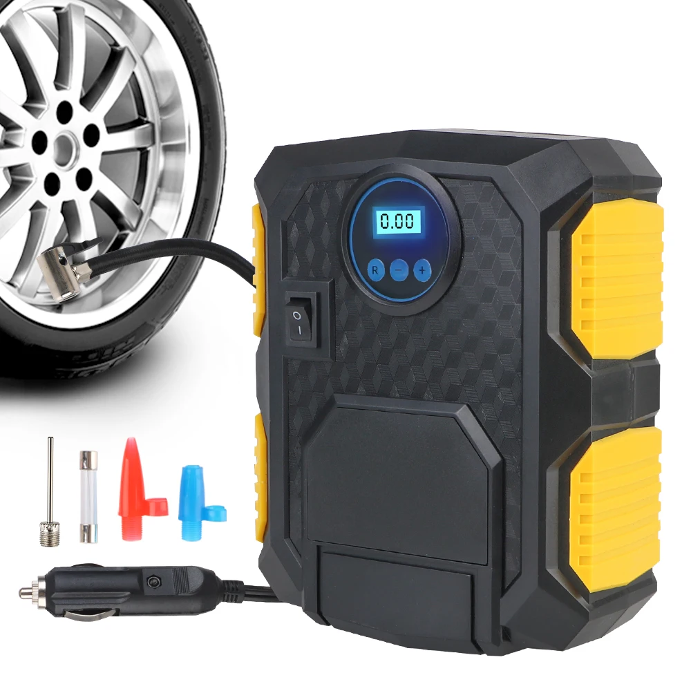 Portable 12V 10A Car Air Compressor Pump Digital for Car Motorcycles Bicycles Tire Inflator 150 PSI 3-meter Power Cord