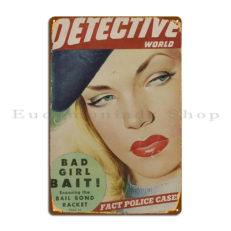 Detective World Cover Metal Sign Club Bar Iron Painting Vintage Wall Decor Tin Sign Poster