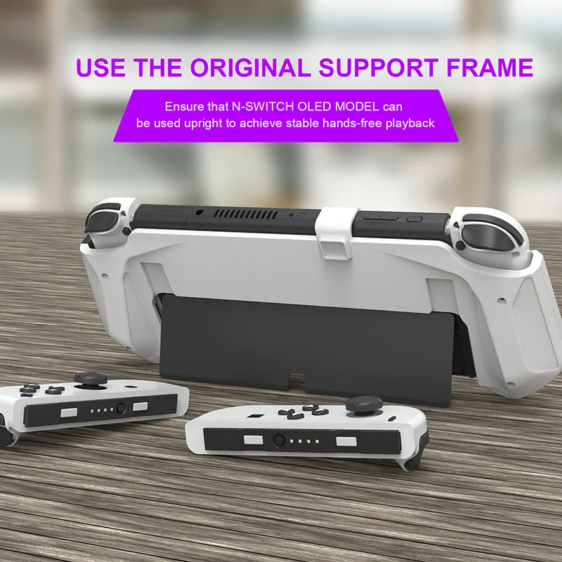 Funda protectora integrada Oled para Nintendo Switch, soporte de carga Dockable, mantiene el soporte Original para n-switch Oled, agarre de mango