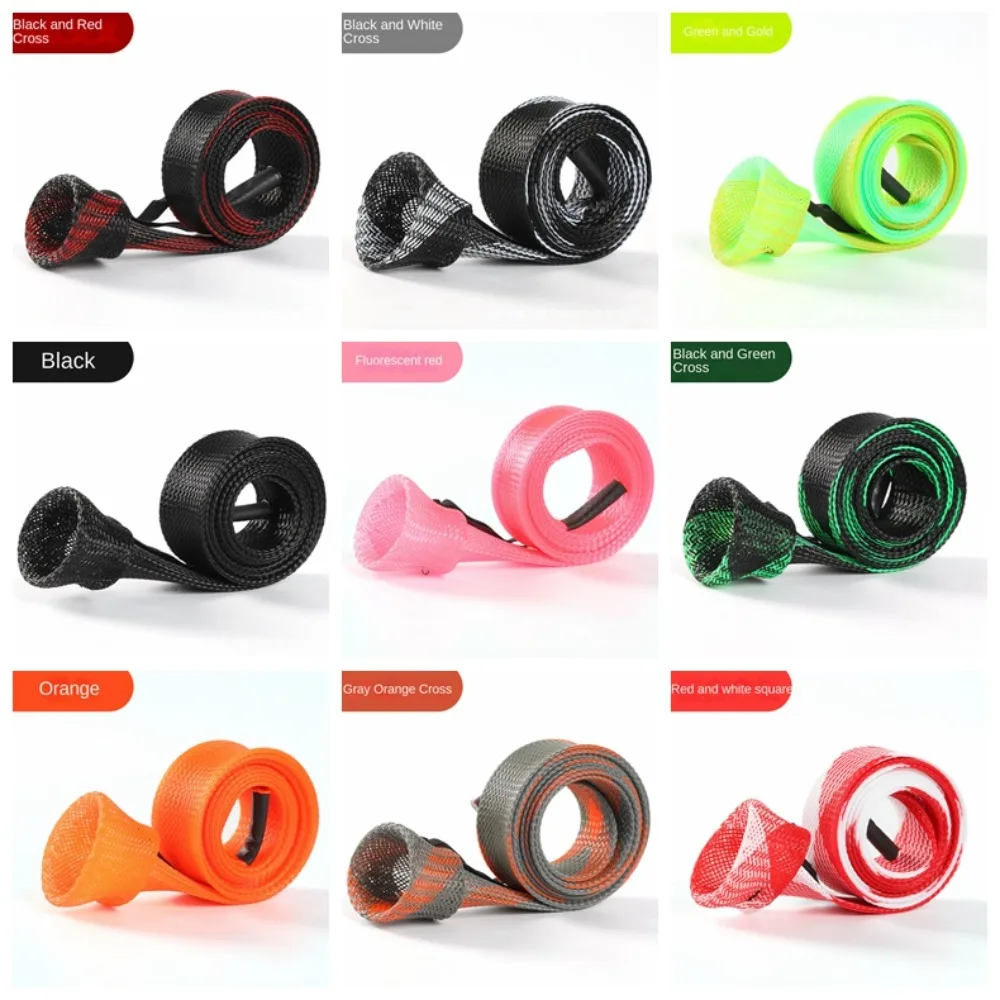 

Braided Mesh Pole Sock Braided Mesh Protector Telescopic PET Fishing Rod Protector Colorful 30mm*170cm Spinning Rod Sleeve