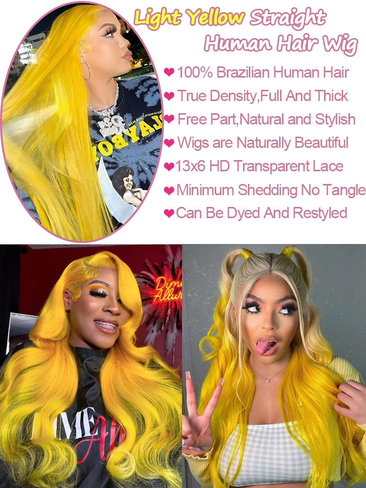 220 Dichte hellgelb gerade 13x6 HD Lace Frontal Perücken 100 % Echthaar brasilianische 613 goldfarbene Remy Perücke vorgezupft 40