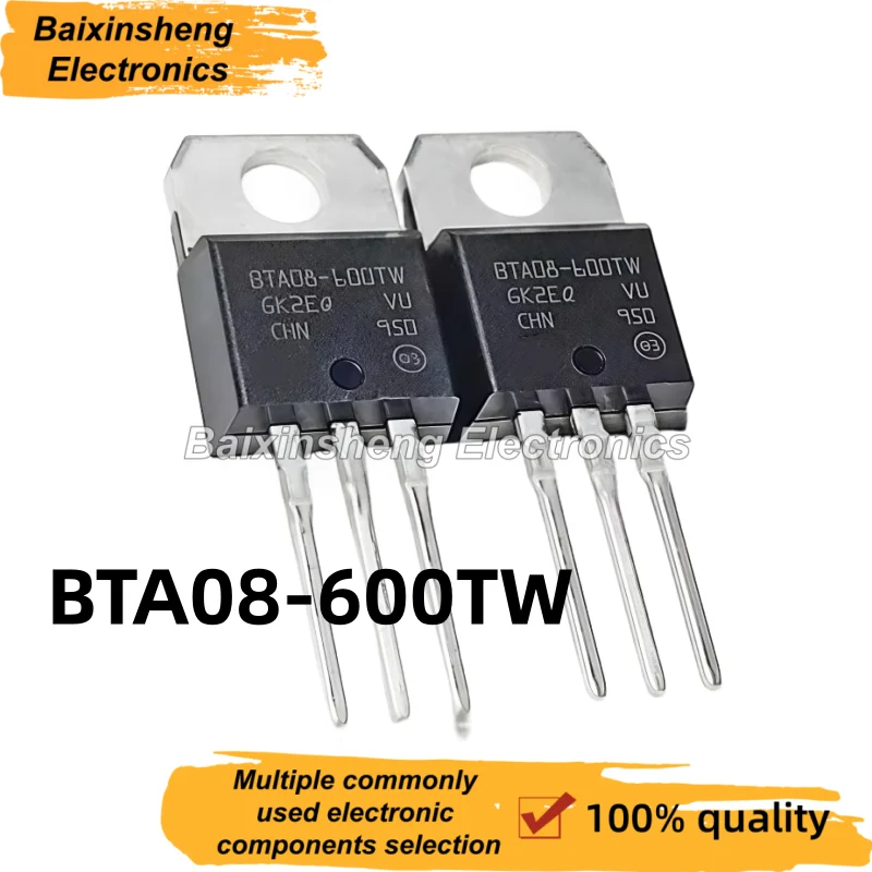 10PCS NEW  BTA08-600TW BTA08600TW BTA08-600 BTA08-600T TO-220 Bidirectional thyristor