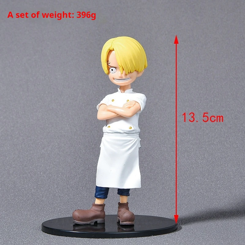 Mainan Figurine Piece Anime Figurine masa kecil Luffy Saab Aishanzhi Solon Model Figurine kue patung film Tv hadiah liburan