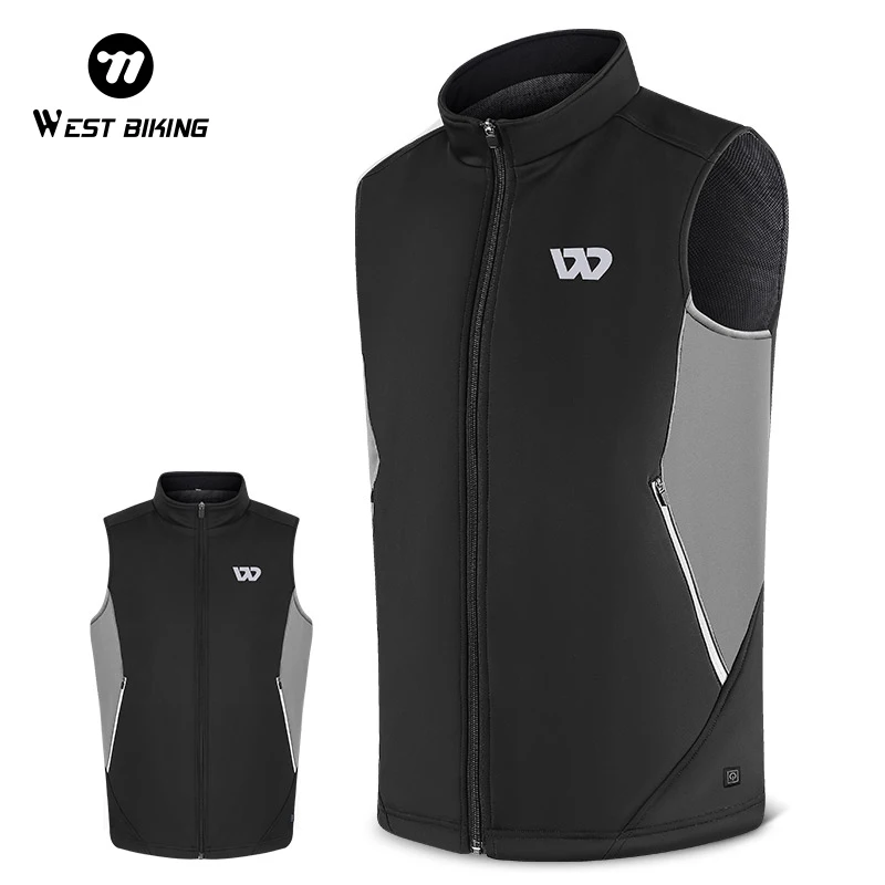 

WEST BIKING Heated Vest Jackets Men Women Sports Thermal Cycling Vest Body Warmer Coat USB Electric Heated Clothing Warm Winter