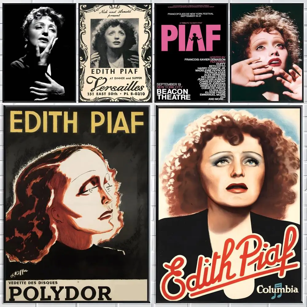 E-Edith Piaf Poster Klassische Poster und Wandkunstdrucke eignen sich für Wohnzimmer, Schlafzimmer und Zuhause.