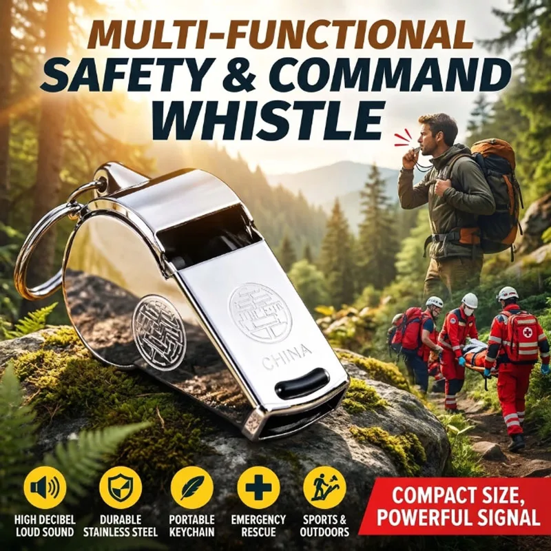 High Decibel Sports Whistle Multifunctional Referee Training Command Emergency Rescue Survival Outdoor Hiking Camping Safety