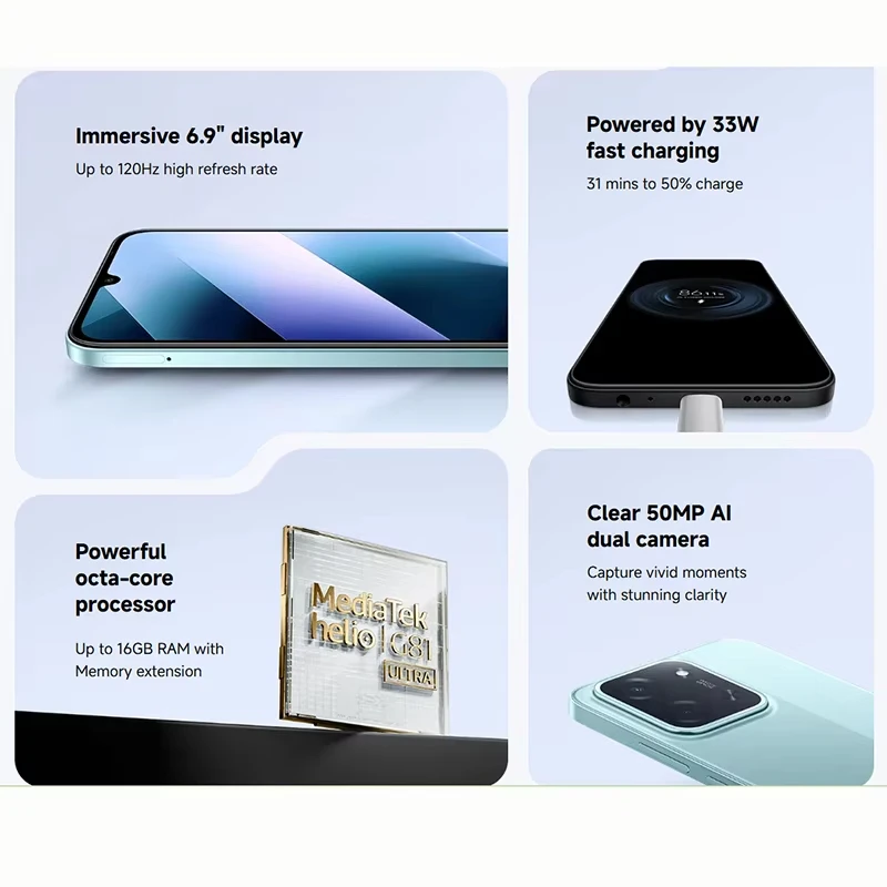 POCO C85 6GB/128GB 8GB/256GB NFC الإصدار العالمي للهاتف الذكي كاميرا 50MP بطارية 6000mAh #2