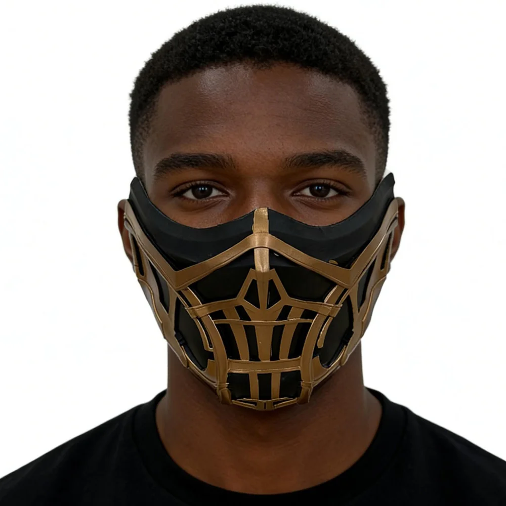 

Mortal Kombat Half Face Mask Cosplay Sub-Zero Scorpion Latex Masks Halloween Carnival Dress Up Party Costume Props Gifts