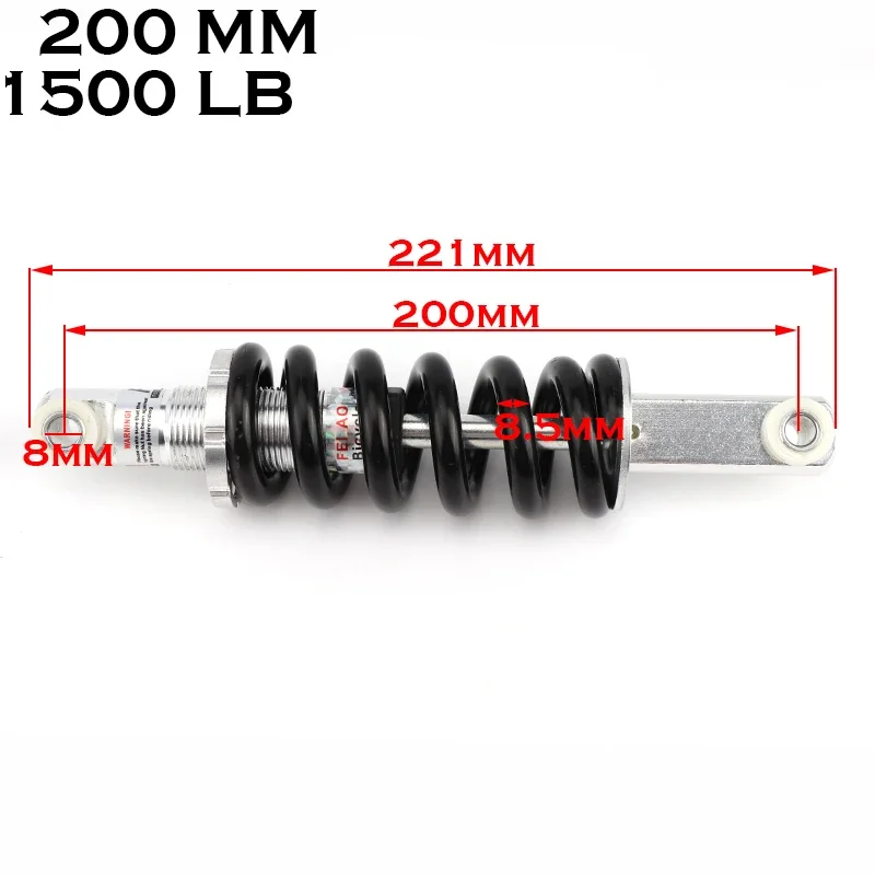 100mm 180mm 200mm 1500LB universal mola amortecedor traseiro suspensão ajustável amortecimento para ATV Quad sujeira pit Pro moto