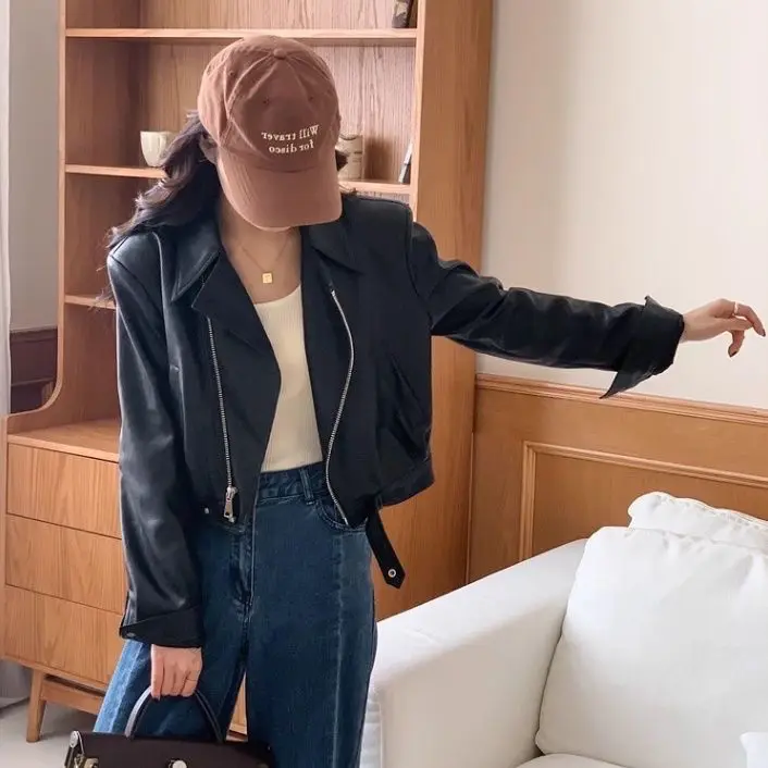 سترات راكبي الدراجات النارية سترة نسائية خضراء ربيعية قابلة للتعديل شبكية ملونة وامضة بسحّاب غير متماثلة طاقم نسائي نشط مرن شبابي