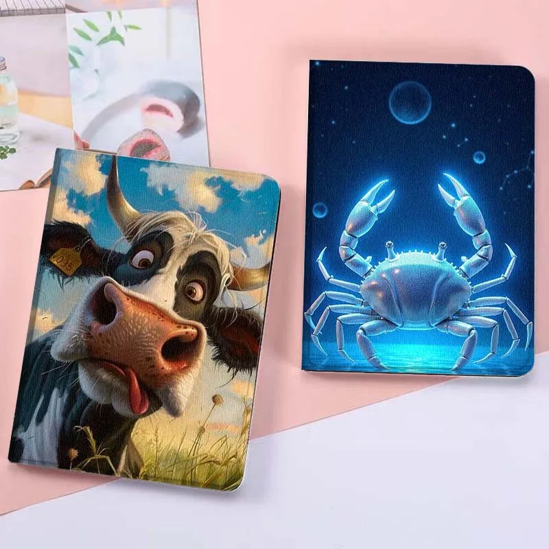

Crab Cow Popular Art For Xiaoxin Lenovo Tab Pad K11 K10 M10 P11 3rd Plus Pro Legion Y700 Y900 Gen4 2 Tablet Case Gift