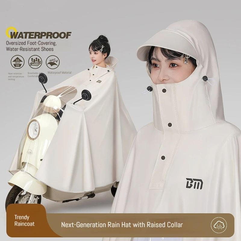 

Electric car raincoat Long full body anti rainstorm motorcycle poncho Bicycle thickened two person poncho