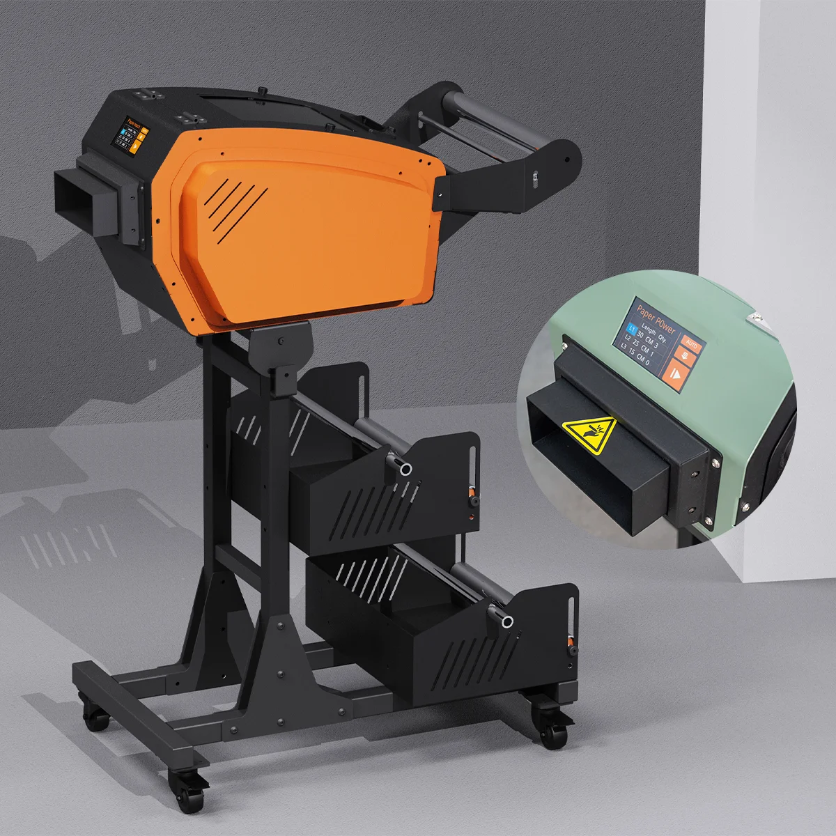 Sistema Industrial Ligero Automático de Relleno de Vacíos con Papel Kraft, Soporte de Amortiguación Multiusos, Papel en Abanico/Rollo de Papel
