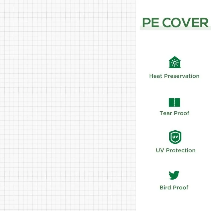 دفيئة صغيرة محمولة مقاس 6 × 3 × 3 بوصات؛ حديقة خارجية مع أبواب كبيرة بسحاب وغطاء من البولي إيثيلين بالأشعة فوق البنفسجية المائية؛ أبيض #4