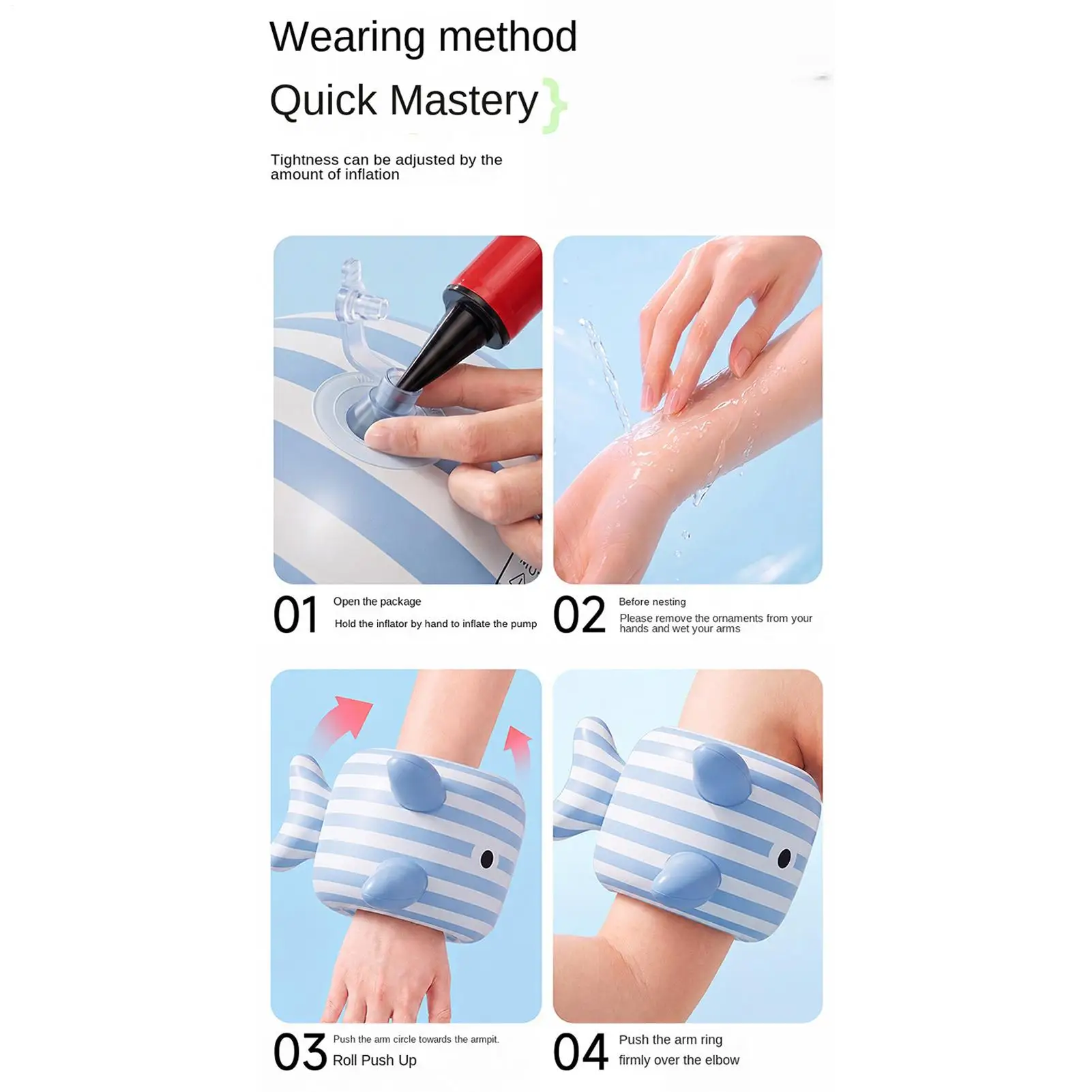Arm Floats For Kids 2 Pieces Fish Shape Inflatable Pool Sleeve Pool Arm Band For Kids Water Class Learning Training Beach Lake