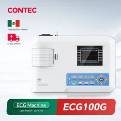 CONTEC ECG100G Single Channel Elektrokardiograph EKG Machine Monitor Cable Portable + Printer