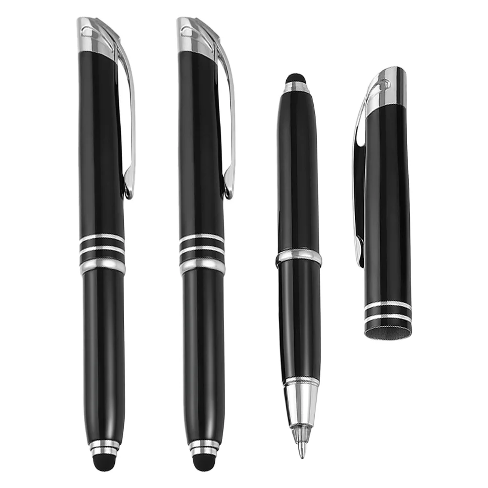 3 Pcs Ballpoint Pen Pens for Touchscreen Device Office Sign Stationery Portable Writing with Light LED Metal Multi-function