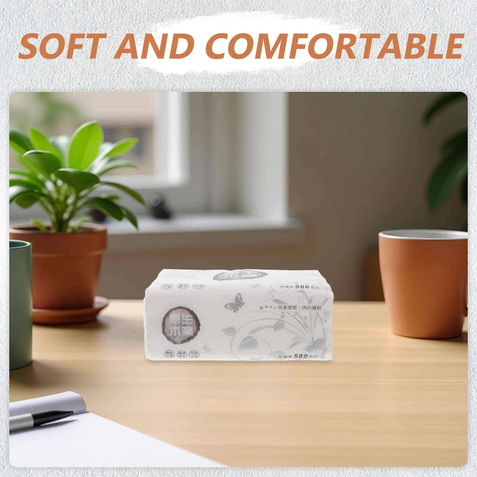 8 قطعة لب الوجه للفندق مطعم بار فندق استخراج المناديل الورقية المطبخ استخدام الأنسجة المنزلية الأبيض #3