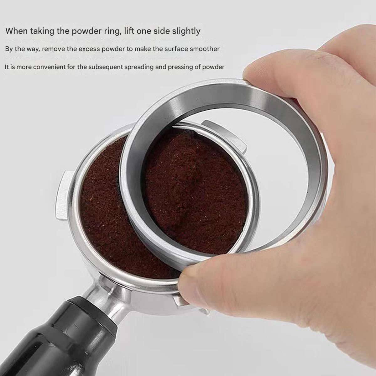 Bean Grinder Powder Ring Quantitative Ring Non-flying Powder Ring Universal Handle Coffee Cloth Powder Ring