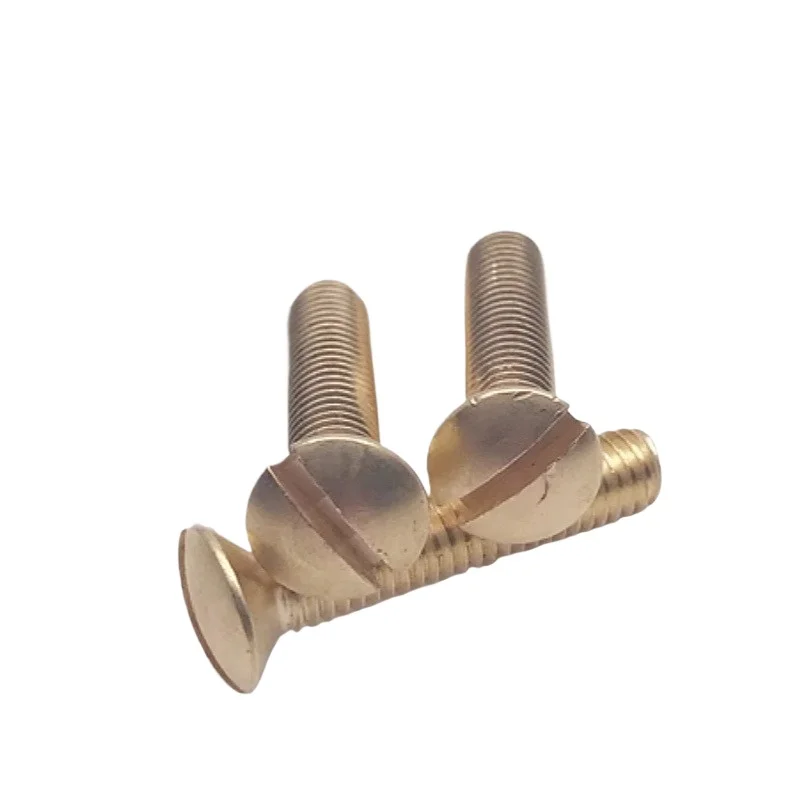 Solid Brass Slotted Pan Head Machine Screws M3 M4 M5 M6 Pure Copper Round Screws DIN85 Fastener for DIY Electronics Hardware