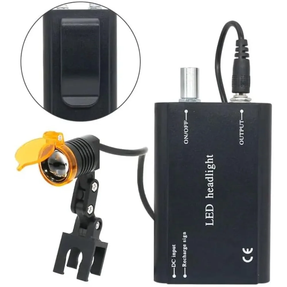 3.5X Surgical Binocular Loupes with LED Headlight 420mm Working Distance Optical Glass Medical Magnifier Headlamp with Filter