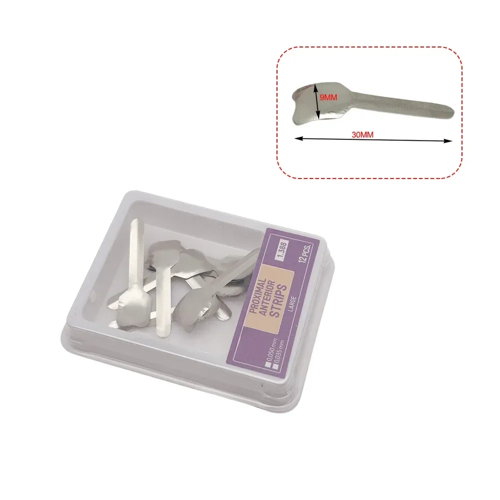 12 Pcs/box Dental Sectional Contoured Proximal Anterior Strip Matrices System Anterior Matrix Band Ring Wedges Holder Materials