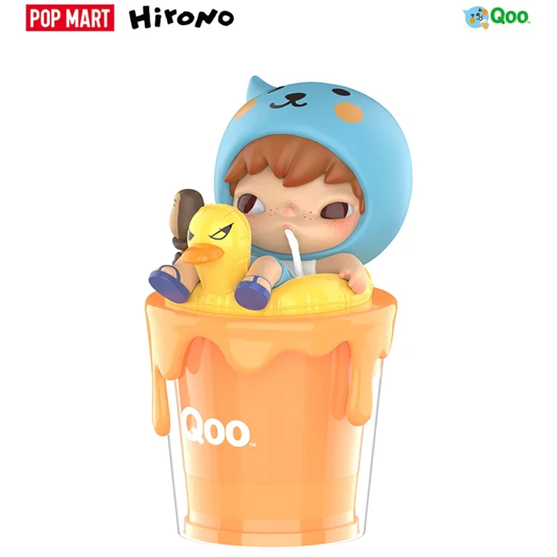 POPMART Hirono X Qoo rubor después de beber serie Kawaii Anime figura de acción sorpresa caja misteriosa muñecas regalo caja ciega Juguetes