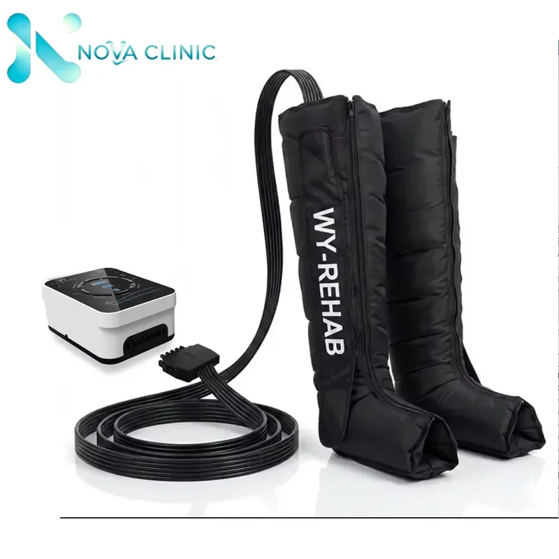 RCW VU Leg Air Wave Compression Massage Machine 6 Airbags Portable Rechargeable for Gym Workout Recovery Circulation