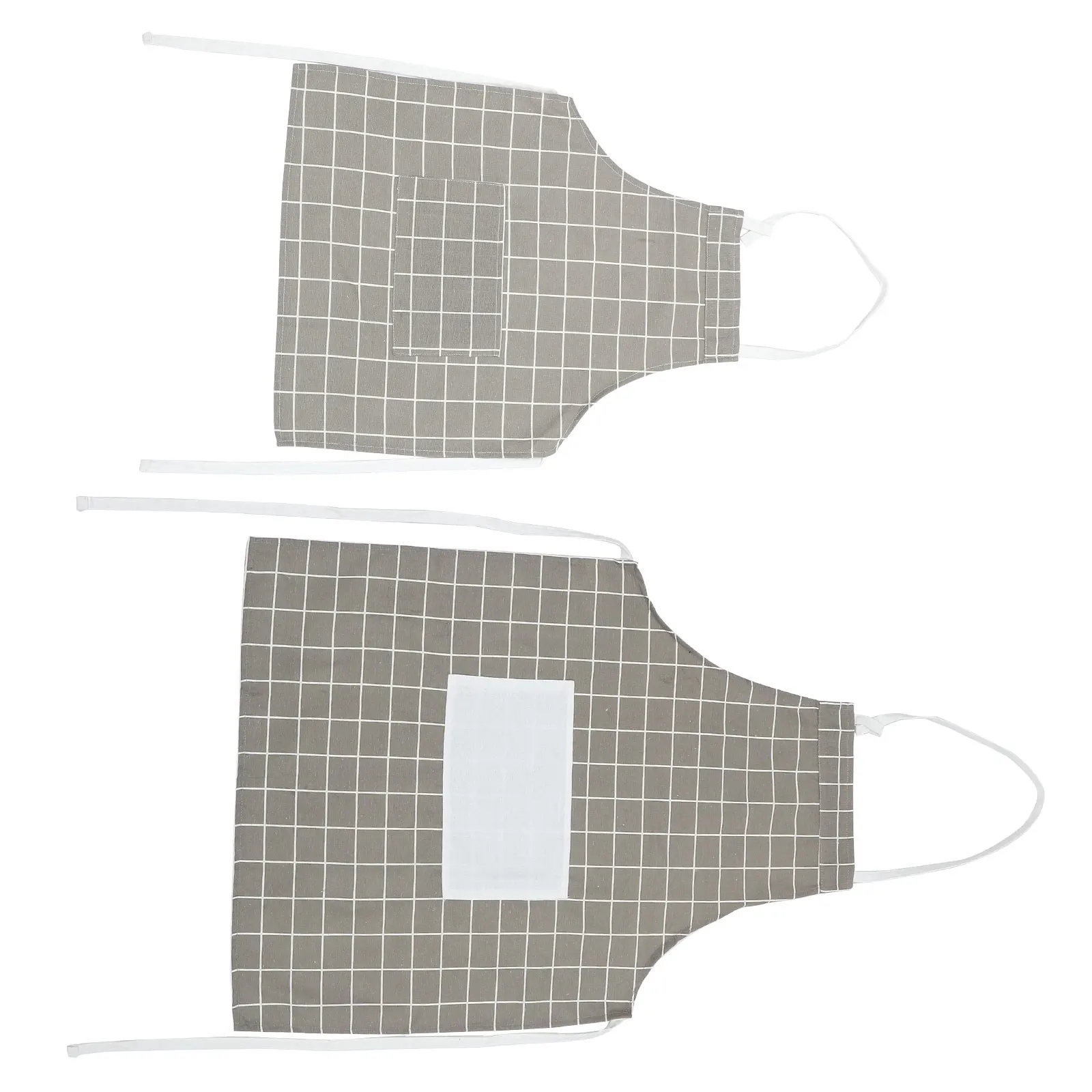 

2Pcs 's Cotton Parent- Apron Set Cooking Baking Watering Painting Use with Big Pocket Reusable Stain Protection