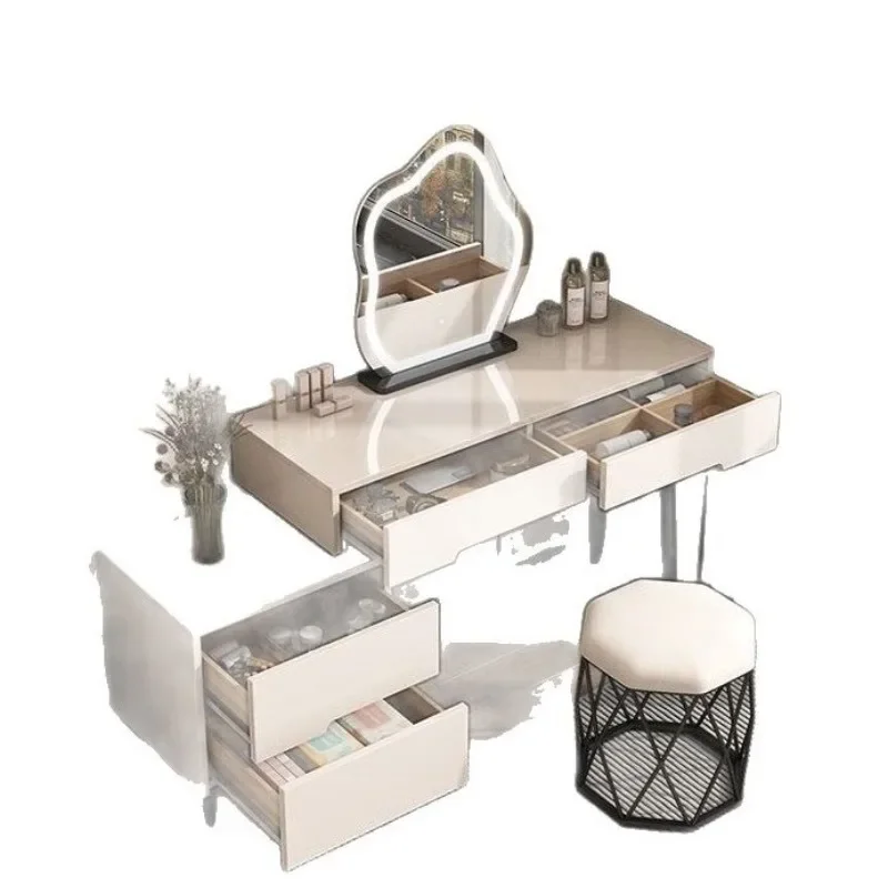 

Cream wind small apartment, dresser, bedroom modern and simple 2024 new master bedroom chest integrated, makeup table