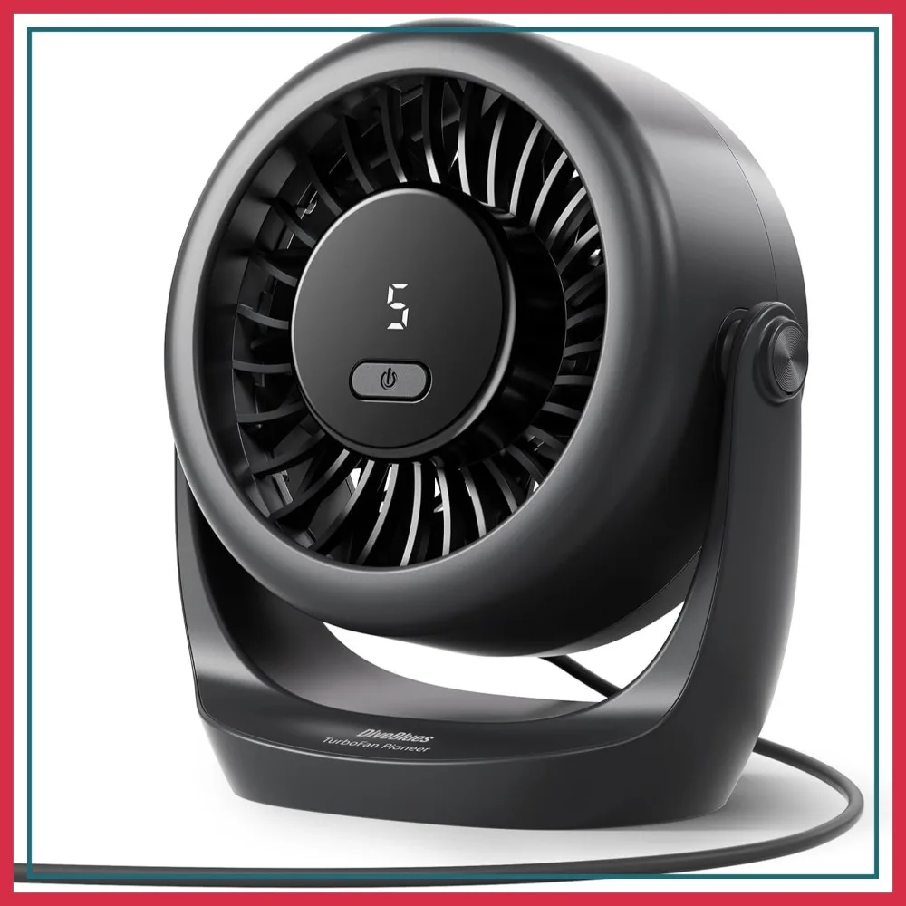 

Mini USB Desk Fan, Ultra-Quiet 30dB, 5 Speeds, 360° Rotation, Portable for Home Office Outdoor
