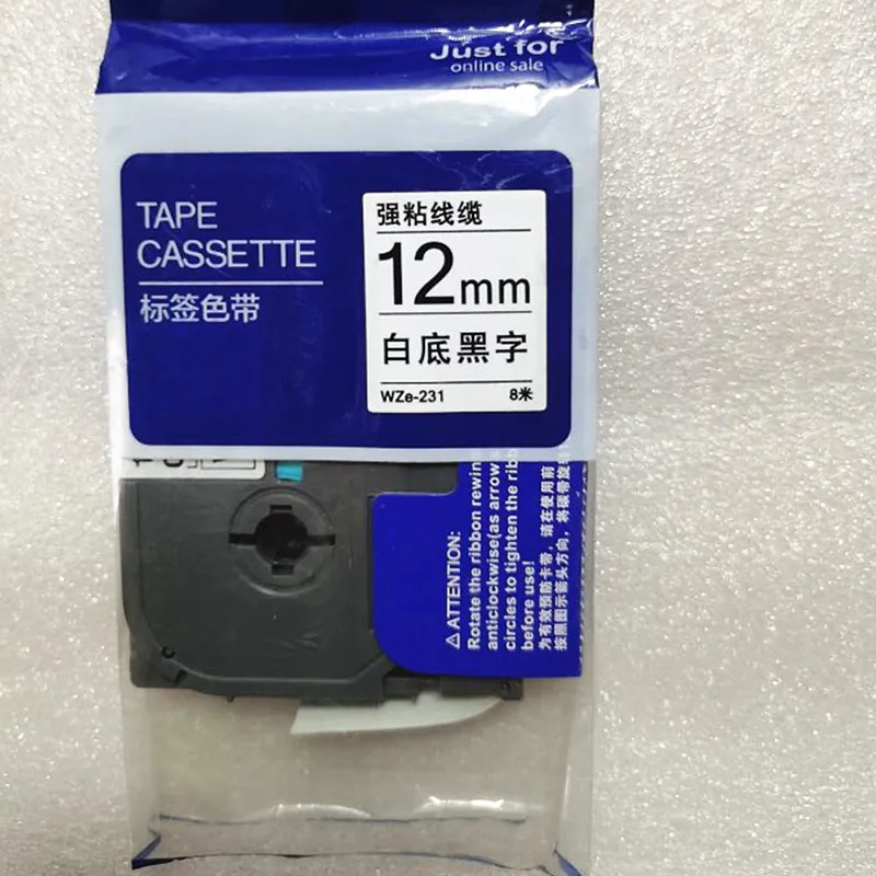 

label Laminated Tapes TZe TZ-231 printer ribbon 12mm x 8m Compatibl AZ-231 AZe-231 Black on White for p touch printe pt-d200