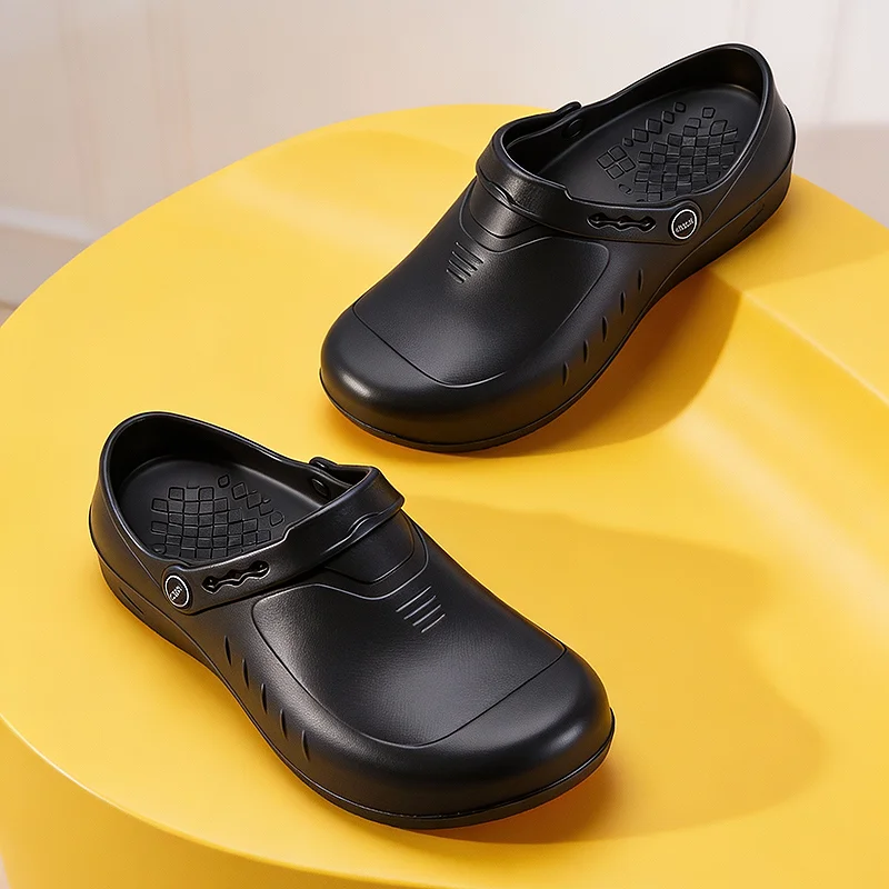 

New Men's Anti-slip Chef Shoes Sandals For Men Working shoes waterproof fashion Garden Shoes Clogs For Beach Slippers Size 39-45