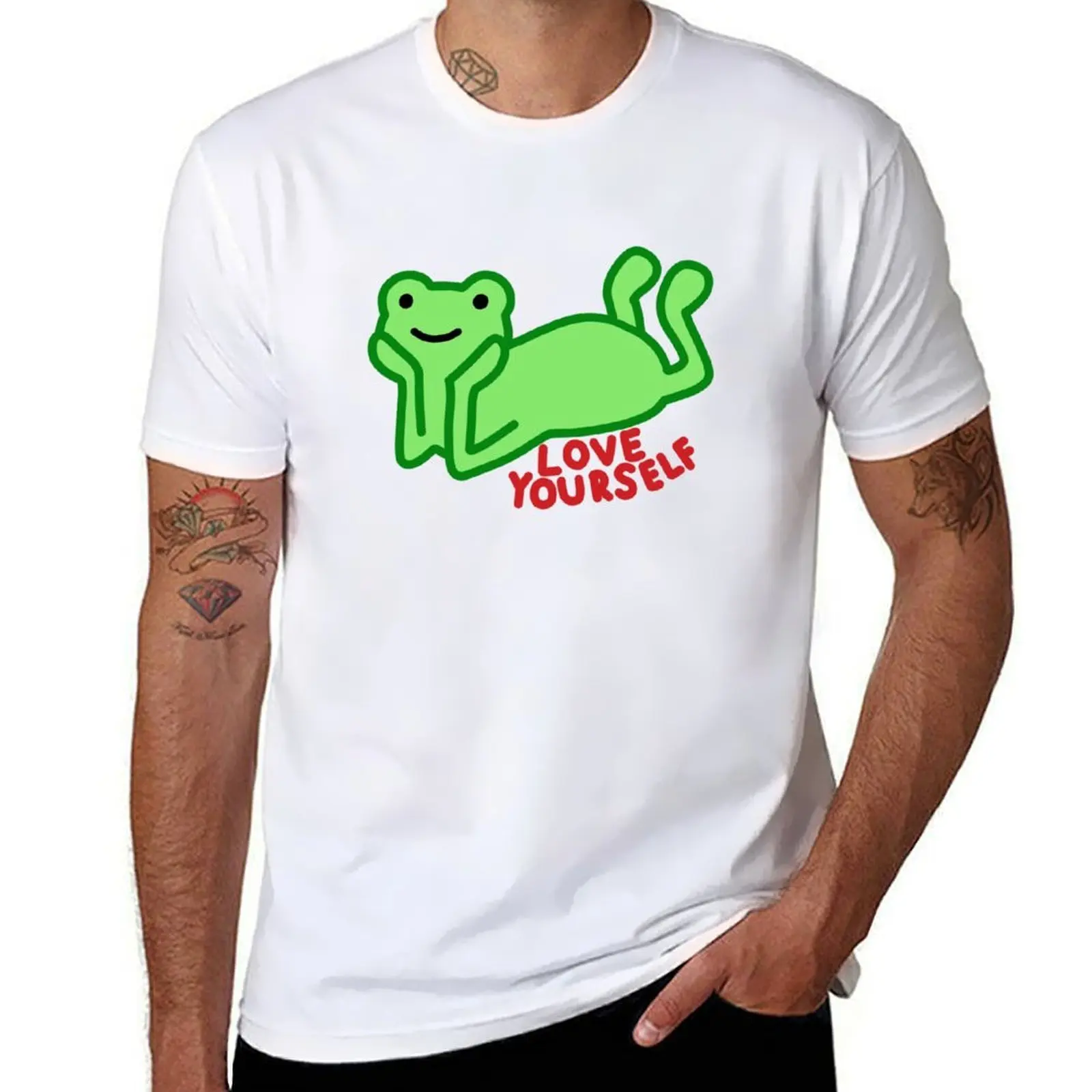 

Love yourself positivity frog T-Shirt cotton t shirts high quality t shirts for man pack cotton T-Shirt