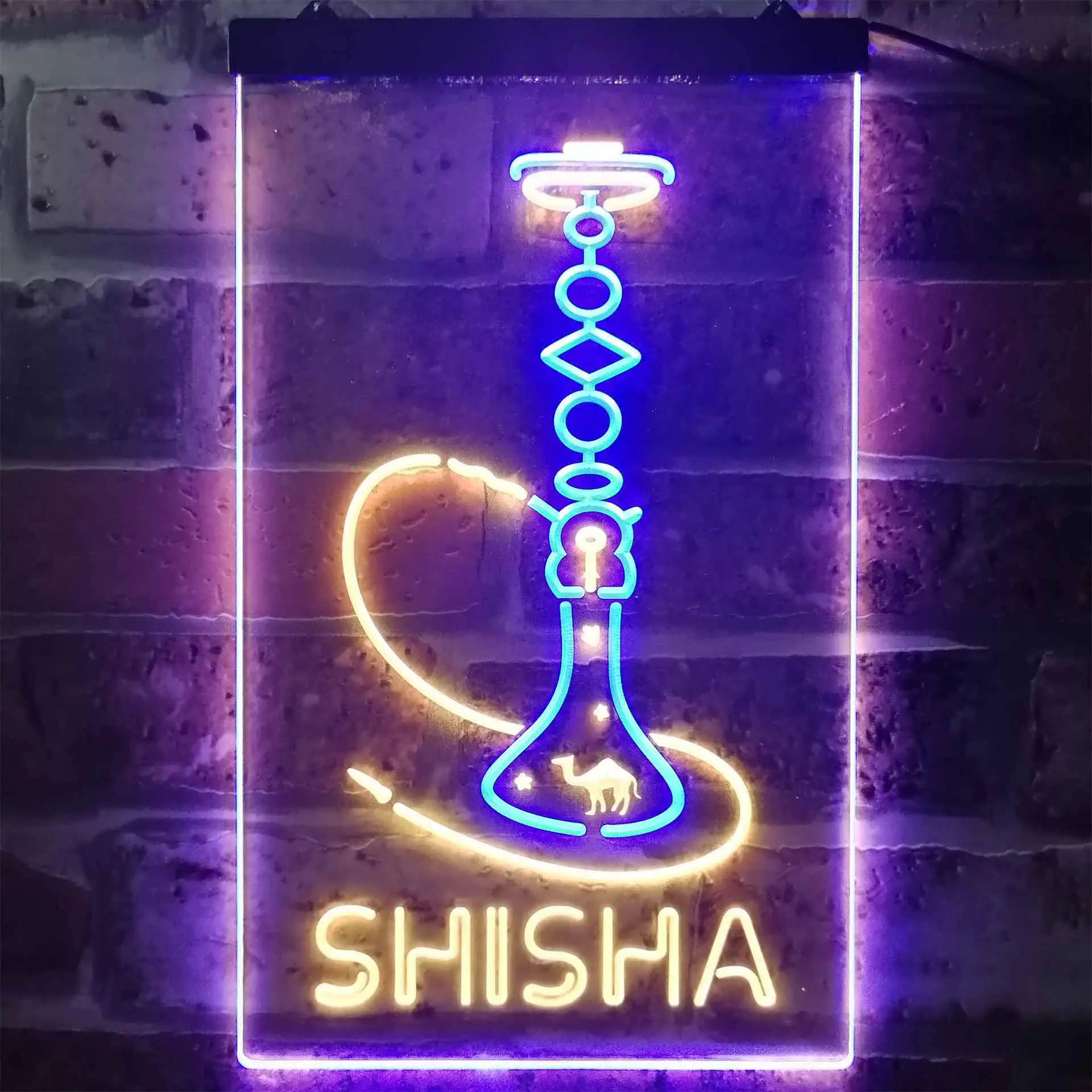 

ШISHA. Двухцветная светодиодная неоновая вывеска с дымом для кальяна st6-i3208