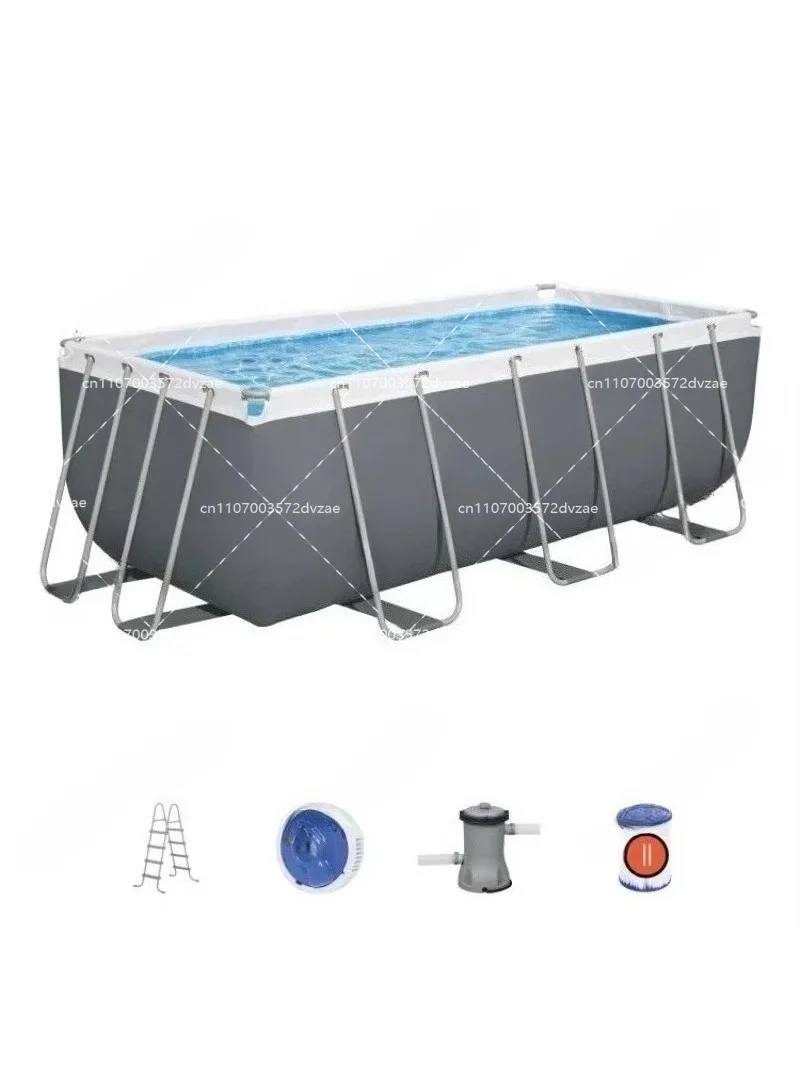 Outdoor Family Inflatable  Rectangular Steel Frame  Rectangular Above Ground Swimming Pool