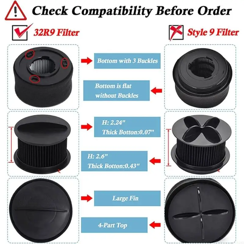 Reemplazo filtro HEPA aspiradora para 2037913 Accesorios aspiradora N58D