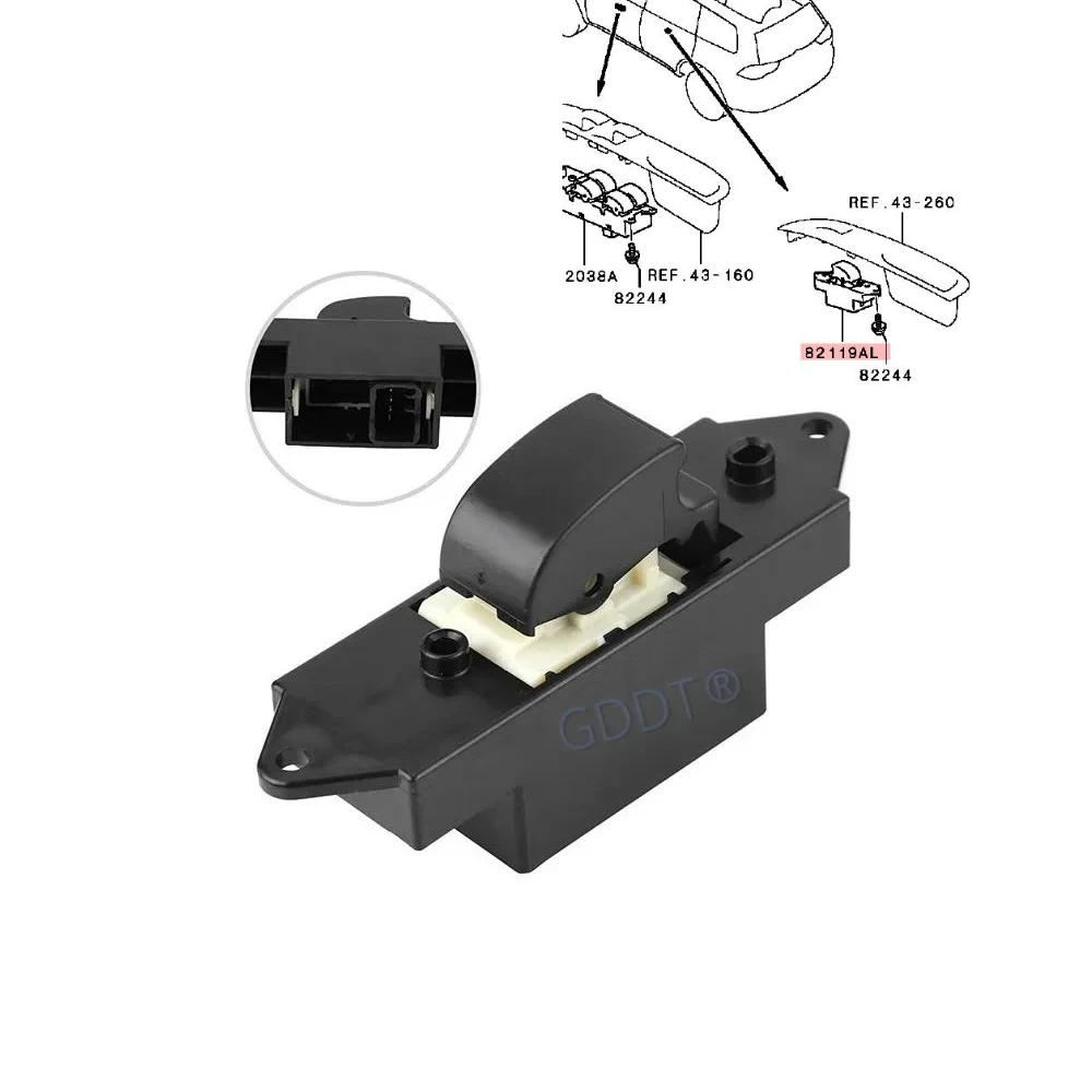 MR587944 Electric Power Window Switch Shell for Lancer ASX Colt Magnum L-200 Black Cover for Pajero V70 V90 for Outlander Cw00