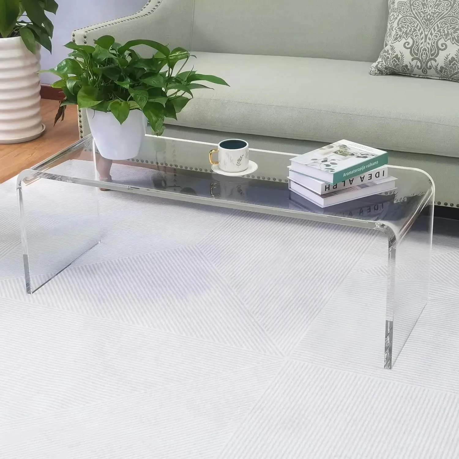 U-shaped Acrylic Coffee Table, 44