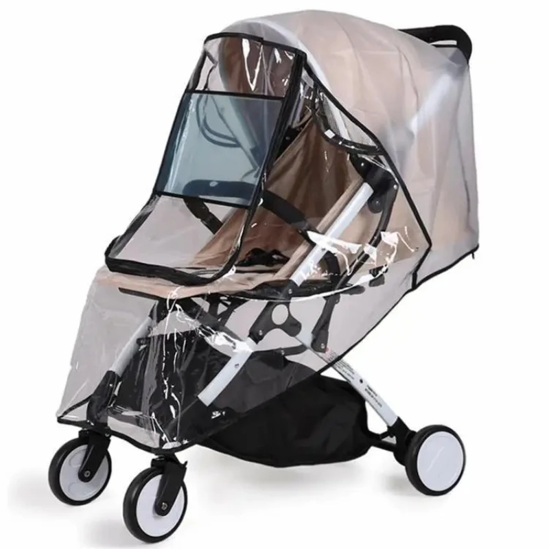 Universal Baby Cart Raincoat Weather Shields Stroller Rain Cover Windshield Rainproof Dust Cover Baby Stroller Accessories