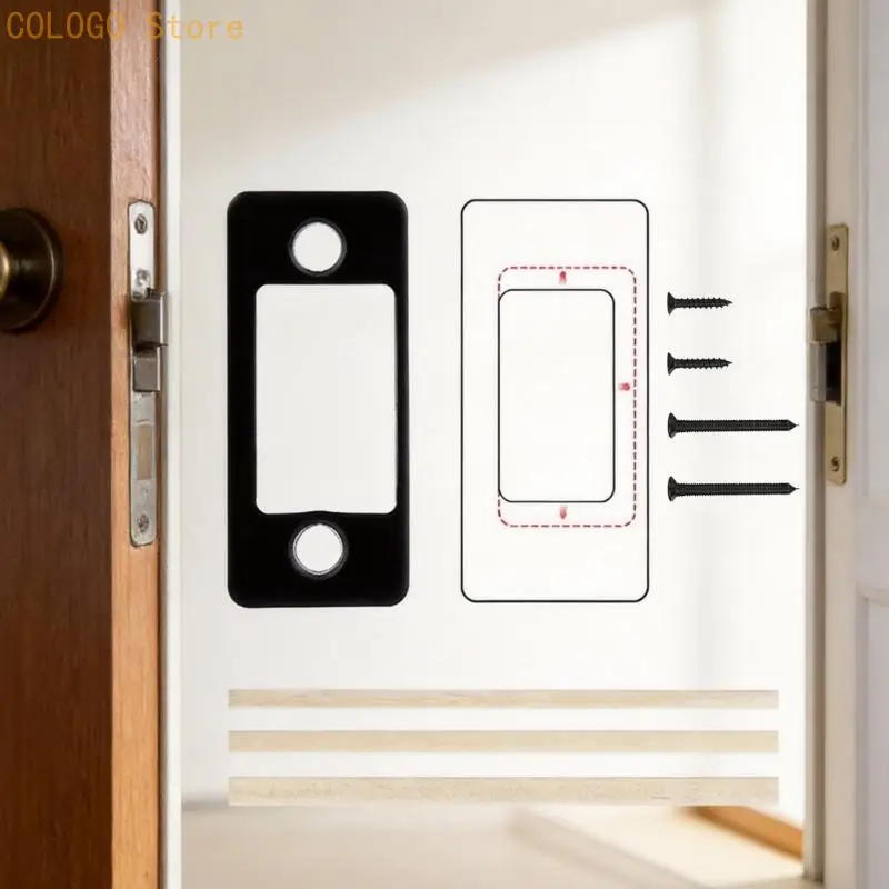 Door Jamb Repair Plate Set with Screws for Door Openings and Household Repairs D0LD