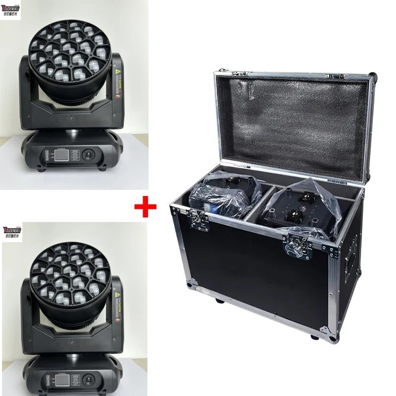 4 piece with flightcase bee eye moving head led zoom dmx 19*40W 4 in 1 led moving head wash zoom lyre beam light