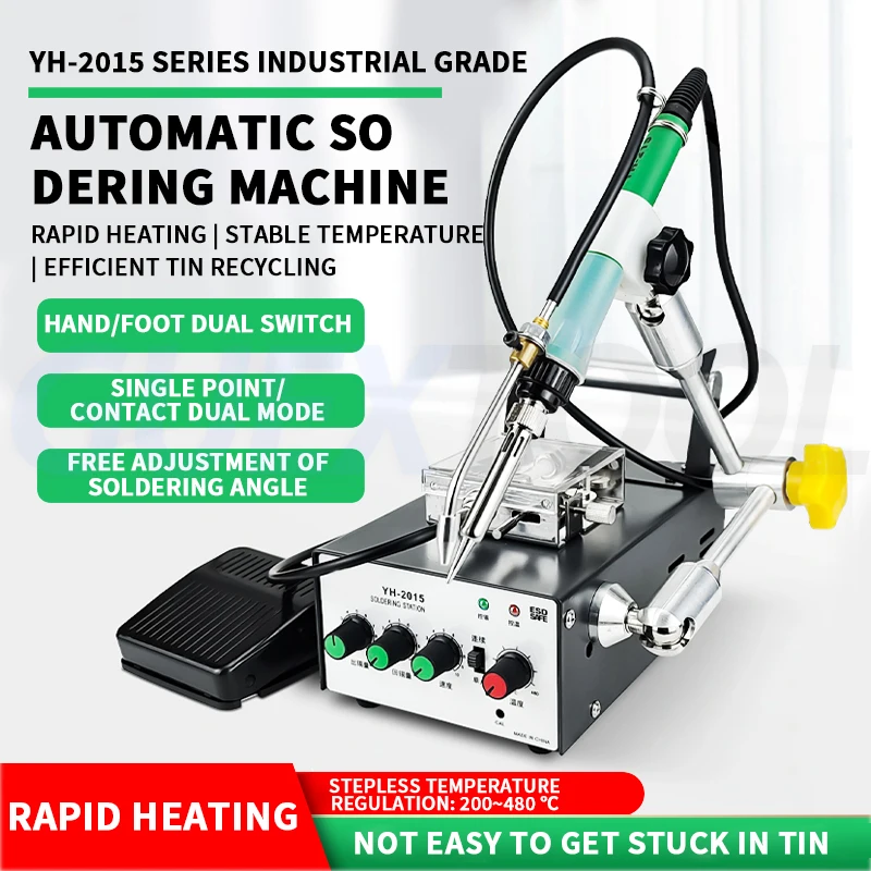 Lead Free YH-2015 Automatic Soldering Machine Small Fully Automatic Foot Soldering Machine Dual Mode Tin Spot Welding Machine