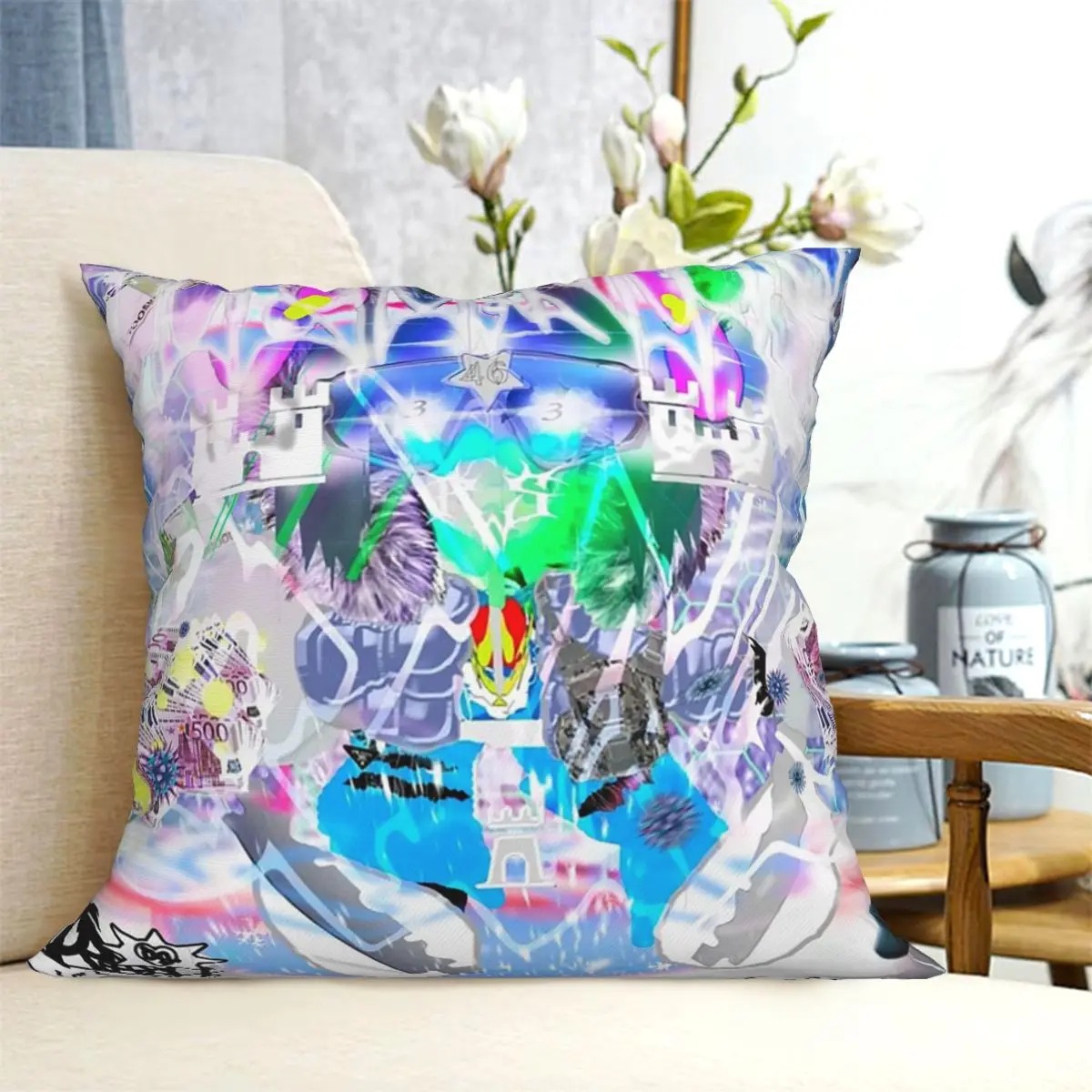 Ice Bladee Dancer Albume Square Pillowcase Cushion Cover Pillow Case Throw Pillow Cover for Home Bedroom Car