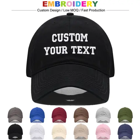 Customize Baseball Cap For Men Women Custom Embroidery Text Logo Design Letter Name Cotton Dad Hats Dropshipper Wholesale