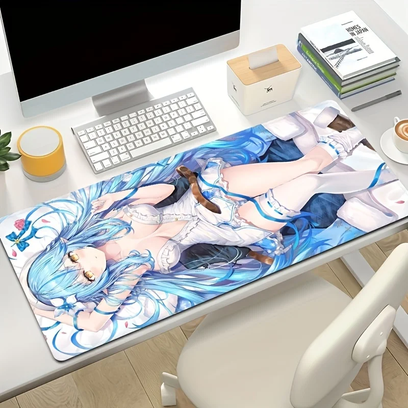 Xxl Mouse Pad Yukihana Lamy Offices Accessories Desk Mat Gaming Mats Genshin Impact Desk Gadgets Anime Setup Rug Table Cushion