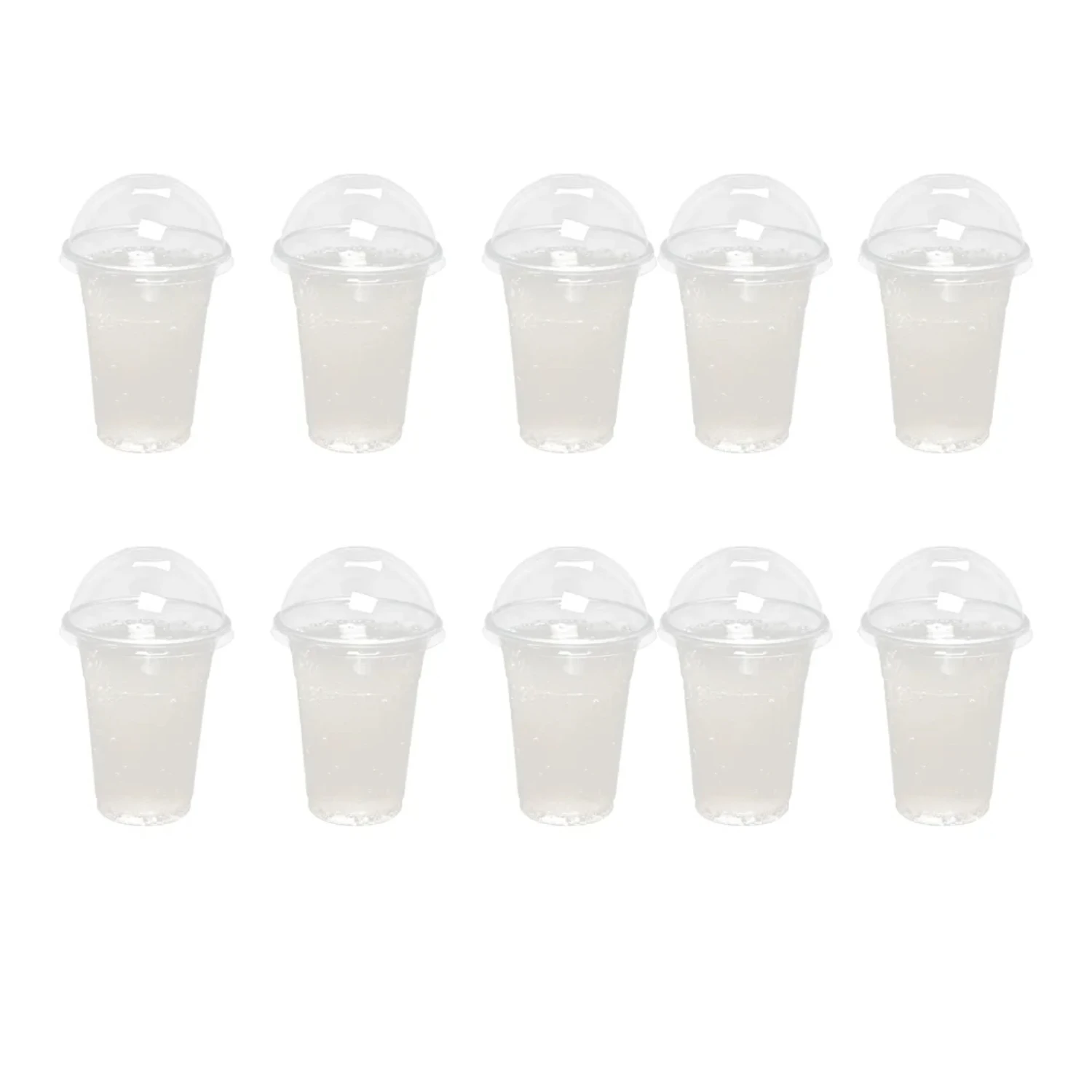 Disposable Clear Plastic Cups with Dome Lids - Tea Fruit Juice Tea Tableware - 360ml/380ml/500ml - Pack of 50/100