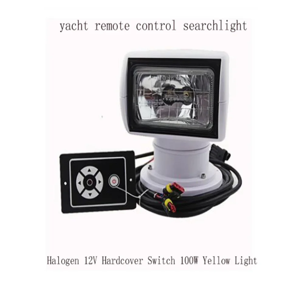 1x Marine Searchlight 360-degree Remote Control Rotation 12V24V Xenon Yacht Speedboat Luya Boat Spotlight Super Bright Spotlight